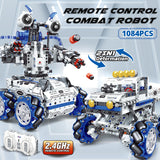 City Technical 2 in 1 RC Deformation Combat Robot Building Blocks Remote Control Monster Truck Car Bricks Toys For Boys