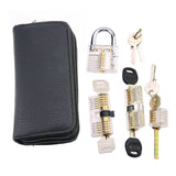 Practice Pick Set for Locksmith Beginner,24pcs Remove Pick Tool with Various Transparent Locks Combination,Locksmith Tools Kit