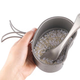 Lixada Outdoor Camping Titanium Canteen Set 380ml 750ml Hanging Pot Outdoor Cutlery Camping Canteen Home Picnic Backpacking