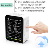 Tuya WiFi Air Quality Detector 6 In 1 Detector PM2.5 TVOC CO2 CH2O Temperature Humidity Intelligent Linkage APP Remotes Viewing