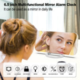 Digital Alarm Clock Electronic Smart Large LED Display Mirror Snooze Time Table Desk 2 USB Charger Ports for Iphone Android
