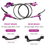 4Piston MTB Hydraulic Bike Disc Brake Aluminum Front and Rear Caliper Bicycle Brakes for Road Mountain Bike Bicycle Brake Cable
