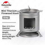 Naturehike Ultralight 200g Portable Camping Stove Outdoor Hiking Picnic BBQ Titanium Firewood Stove Cookware Picnic Equipment