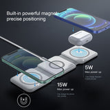 3 In 1 Foldable Magnetic Wireless Charger For Iphone 13 12 11 Pro Max X Portable Wireless Charger For Apple Watch