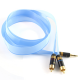 Hifi Silver-plated AUX HiFi Audio Cable One-to-two Interconnection Cable 3.5MM To Double Lotus RCA Plug