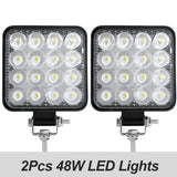 6/4/2Pcs Led Work Light 42W/48W Car Headlight 14 Led Car Light For Truck Offroad 12/24V Night Driving Lights For SUV Fog Lamps