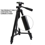T50 Mobile phone Tripod 1.3m folding camera tripod, live camera mobile phone holder, portable pan/tilt, 4-section telescopic