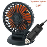Car USB Fan Air Vent Car Interior Supplies Multi-Angle Rotatable With Cigarette Lighter Plug 12V/24V For Desktop Car Truck RV