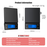 3kg/0.1g 5kg/0.1g Coffee Scale With Timer USB Charging Kitchen Scales LCD Digital Electronic Scale Baking Cooking Weighing Tools