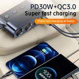 3 ports Car Cigarette Lighter Socket Splitter 3 USB Type-C QC3.0 PD 30W Fast Charge Independent Switch 127W High Power Adapter