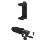Camera Microphone Professional Photography Interview Microphone with Mobile Phone Clip Holder Hot Shoe Adapter Mount