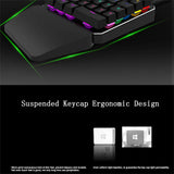 HXSJ J100 Keyboard 35 Keys Single Hand USB Wired Backlit Mechanical Gaming One-Handed Metal Panel RGB Backlit Keyboard
