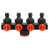 Irrigation Drip Garden Home Agricultural Easy Install Plastic 4 Way Splitter ABS Durable Accessories Tap Connector