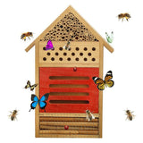 Insect House Natural Wooden Bee Hotel Garden Decoration Nests Box for Ladybugs Lacewings Butterfly