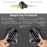 BT 5.0 Wireless Headphones White Mini Earbuds Sweatproof Sport Headset In-ear Earphone Charging Case Touch Control