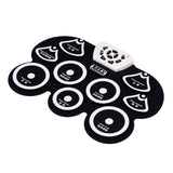 Electronic Drum Pad Silicone Mute Drum Foldable Digital USB Drum Kit with Stick and Foot Pedal