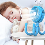 Handheld Fan 3 Speed Portable Clip on Stroller Fan Battery Operated Personal Desk Fan with Flexible Tripod