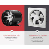 Metal Exhaust Air Fan-Supply Air,Exhaust Air Pipe Fan 600M³/H Two-Way Pipe Fan For Supply Or Exhaust Air Indoor US Plug