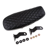 Black Motorbike Frame Seat Rhombus Style, Vintage Saddle Cafe Racer Cushion Seat for Universal - New Stylish Rhombus