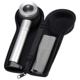 TOP Handheld 45X Folding Linen Tester Metal Magnifiers Cloth Thread Counter Magnifier Magnifying Glass with Light Calibration