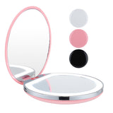 Portable LED Makeup Mirror 3 Dimmable Touch Brightness Beauty Rechargeable Mini Round LED Vanity Cosmetic Mirrors For Gift