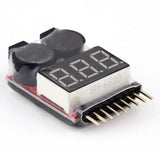Hot 2 IN 1 1-8S Lipo/Li-ion/Fe Battery Voltage Tester Low Voltage Buzzer Alarm Checker For Vehicles &amp; Remote Control Toys