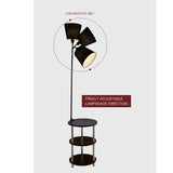 Nordic solid wood modern 220V360 degree rotating leisure small table floor lamp LED coffee table living room bedroom villa lamp
