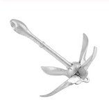 ISURE MARINE Hot Dipped Galvanized Boat Fitting Folding Grapnel Anchor 0.7Kg/1.5lbs
