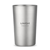 Lixada Double Wall Titanium Cup Water Juice Tea Cup Mug 300ml / 500ml Cup Cookware for Home Office Camping Hiking Backpacking