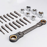 Chave Catraca Multifunctional Ratchet Spanner Flexible Head Ratchet Double Box Wrench Screwdriver Auto Repairing Tool 23pcs