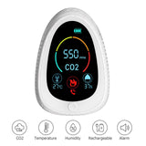 Air Quality Monitor CO2 Alarm Detector LCD Indoor Temperature Humidity Carbon Dioxide Tester 1400mAh Rechargeable CO2 Tester