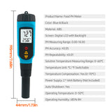 PH818M PH Meter for Food Processing 2 in 1 Food PH Tester Solution Temperature Meter LCD Backlight Digital PH Measuring Probe