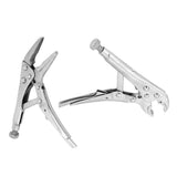 2Pcs Locking Pliers Ground Mouth Straight Jaw Lock Vise Grip Clamp Plier Set Hand Tools for family emergency maintenance