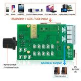 USB Digital Mini bluetooth 5.0 Digital Amplifier Board DAC Amp w/Sound Level Meter 50W*2 Without Power Adapter Green