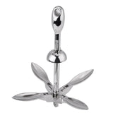 4-Tine 0.7/1.5KG Stainless Steel Boat Folding Grapnel Anchor Docking Hardware For Marine Yacht