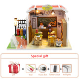 New Diy Dollhouse Kit Wood Little House Miniature Building For Adult Baking Cake Room Kids Toys Doll House Furniture Accessories