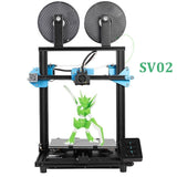 3D Printer All-Metal Dual Extruder TMC2208 Drive Silent Mainboard Meanwell Power Tempered Glass Bed 280*240*300mm