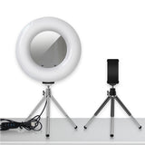 LED Ring Light Table Top Dimmable USB LED Ring Lights 4-In-1 With Mirror Tripod Stand Phone Holder For Live Studio Makeup
