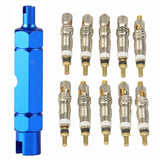 10 Pcs Bicycle Tire Valve Core French Presta Tire Air Valve Core Removal Tool Aluminum Alloy MTB Road Bike Tire Repair Parts