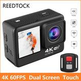 Action Camera 4K 60FPS 24MP 2.0 Touch LCD EIS Dual Screen WiFi Waterproof Remote Control 4X Zoom Helmet Sport Video Recorder