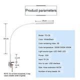 Long Arm Table Lamp Clip Office Led Desk Lamp USB Eye-protected Lamp For Bedroom Led Light 5-Level Brightness&Color 10W