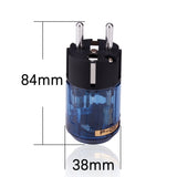 Hifi P-037E EU Power Plug Rhodium Plated IEC Connector for DIY Audio Power Cable