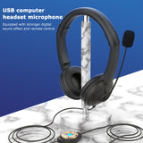 Wired Headset Headphone USB with Microphone Adjustable Headband Earphone Volume Control Speaker Mic Mute Volume adjustment