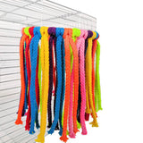 Pet Bird Parrot Toy Colorful Cotton Rope Chewing Bite Hanging Cage Swing Climb Chew Toys For Small Medium Parrot