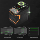 2D Cross Line Laser Level with Bracket 30M/ 98FT Self Leveling 2 x 360-degree Horizontal Vertical Green Beam Laser Level Tools