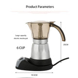 3cup /6cupl Portable Electric Coffee Machine Stainless Steel Espresso Mocha Coffee Maker Pot For Home Kitchen Tools EU Plug