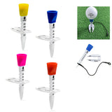 85mm Golf Tee 5 Color Step Down Golf Tees Plastic with Ball Mark Prevent Loss Rope Golf Divot Tool Ball Holder Accessories