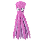 No Stuffing Plush Squeaky Plush Dog Toy Octopus Squid Dog Squeak Chew Toys Soft Sounding Indoor Interactive Ringing Paper Puppy