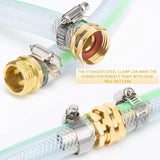 5/8Inch Aluminium Garden Hose Repair Connector with Stainless Steel Clamps,Male and Female Hose Fittings,End Repair