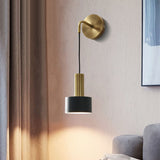Nordic wall lamp American style iron art bedroom bedside lamp modern simple living room wall lamploft wall lamp  creative mirror